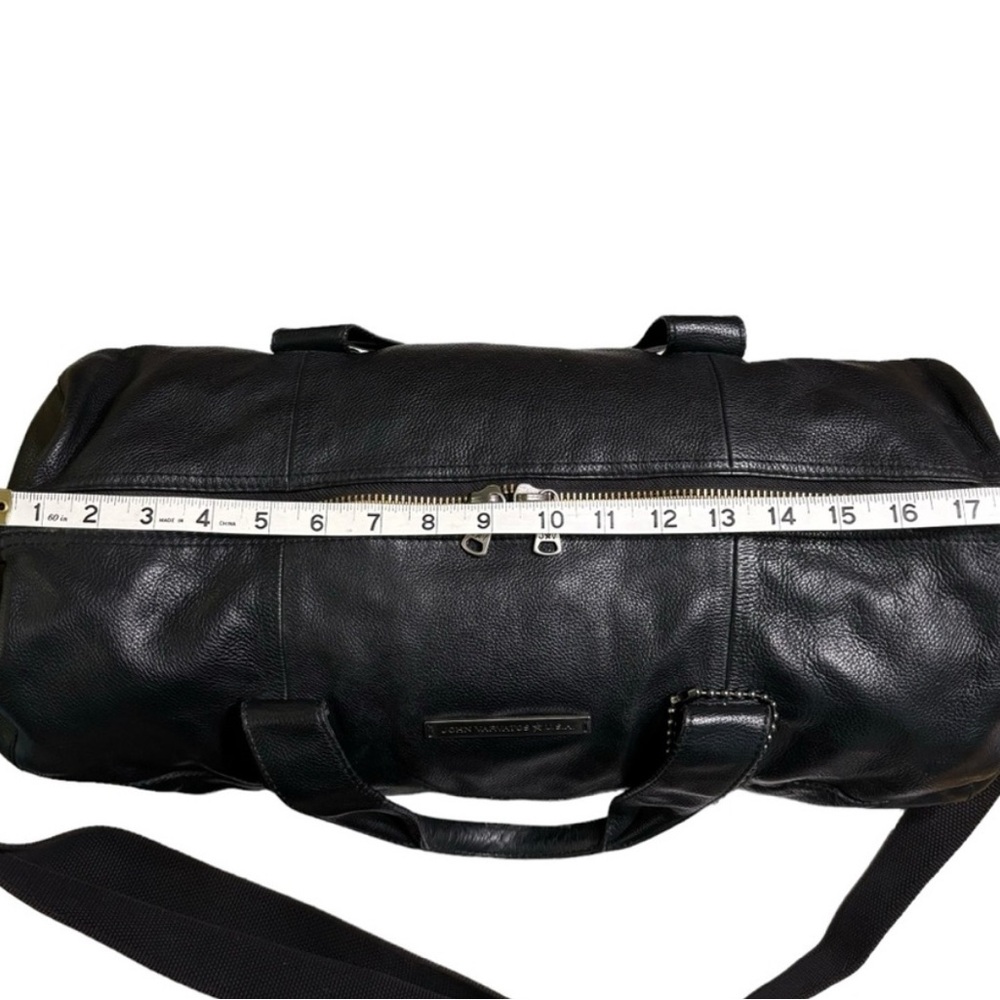 John Varvatos Dark Leather Duffel Bag - Picture 10 of 15